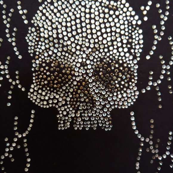 Boyfriend Crew SWS Active sweatshirt with blingy rinestone skull with wings Med - Picture 8 of 11